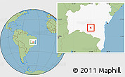 Savanna Style Location Map of Dom Basilio, highlighted parent region