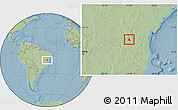 Savanna Style Location Map of Dom Basilio, hill shading