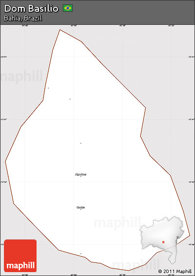 Classic Style Simple Map of Dom Basilio, cropped outside