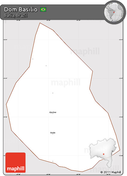 Classic Style Simple Map of Dom Basilio, cropped outside