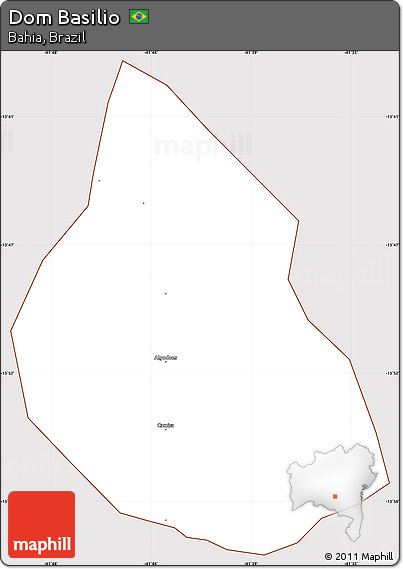 Classic Style Simple Map of Dom Basilio, cropped outside