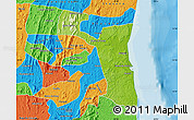 Physical Map of Ilheus, political outside