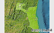 Physical Map of Ilheus, satellite outside