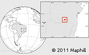Blank Location Map of Jacaraci, highlighted country