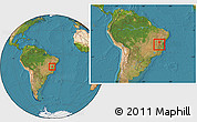 Satellite Location Map of Jacaraci, within the entire country