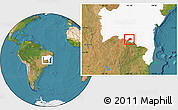 Satellite Location Map of Jacaraci, highlighted parent region