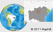 Physical Location Map of Jussara, highlighted country, highlighted parent region