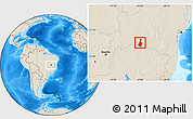 Shaded Relief Location Map of Malhada