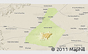 Physical Panoramic Map of Malhada, shaded relief outside