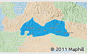 Political 3D Map of Medeiros Neto, lighten