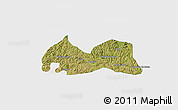 Satellite 3D Map of Medeiros Neto, single color outside