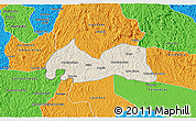 Shaded Relief 3D Map of Medeiros Neto, political outside