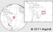 Blank Location Map of Medeiros Neto, within the entire country