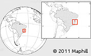 Blank Location Map of Medeiros Neto, highlighted country, within the entire country
