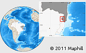 Shaded Relief Location Map of Medeiros Neto, highlighted country, highlighted parent region