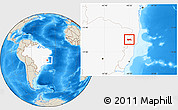 Shaded Relief Location Map of Medeiros Neto, highlighted country