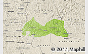 Physical Map of Medeiros Neto, shaded relief outside