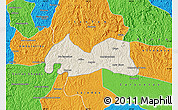 Shaded Relief Map of Medeiros Neto, political outside