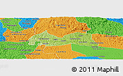 Physical Panoramic Map of Medeiros Neto, political outside