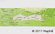 Shaded Relief Panoramic Map of Medeiros Neto, physical outside