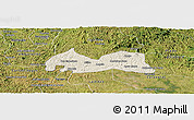 Shaded Relief Panoramic Map of Medeiros Neto, satellite outside