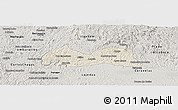 Shaded Relief Panoramic Map of Medeiros Neto, semi-desaturated
