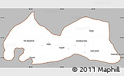 Gray Simple Map of Medeiros Neto, cropped outside