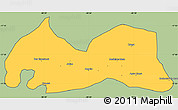Savanna Style Simple Map of Medeiros Neto, cropped outside