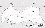 Silver Style Simple Map of Medeiros Neto, cropped outside