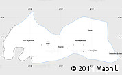 Silver Style Simple Map of Medeiros Neto, single color outside