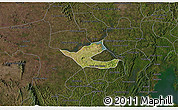 Satellite 3D Map of Muritiba, darken