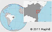 Gray Location Map of Muritiba, highlighted country, highlighted parent region