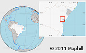 Gray Location Map of Muritiba, highlighted country