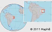 Gray Location Map of Muritiba, highlighted parent region, within the entire country