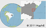 Savanna Style Location Map of Muritiba, highlighted country, highlighted parent region