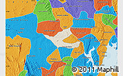 Shaded Relief Map of Muritiba, political outside
