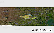 Satellite Panoramic Map of Muritiba, darken