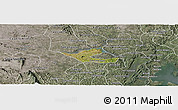 Satellite Panoramic Map of Muritiba, semi-desaturated