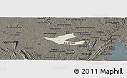 Shaded Relief Panoramic Map of Muritiba, darken