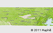 Shaded Relief Panoramic Map of Muritiba, physical outside