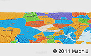 Shaded Relief Panoramic Map of Muritiba, political outside