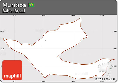 Classic Style Simple Map of Muritiba, cropped outside