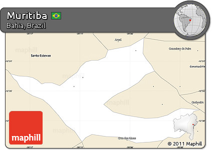 Classic Style Simple Map of Muritiba