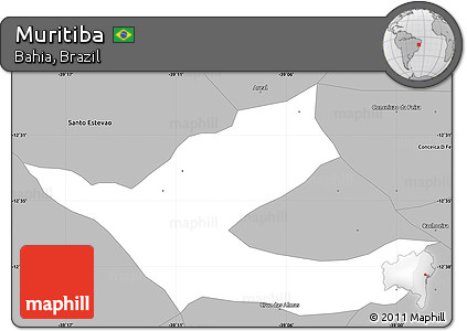 Gray Simple Map of Muritiba