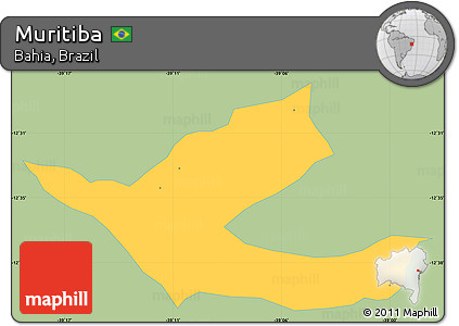 Savanna Style Simple Map of Muritiba, single color outside