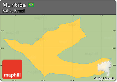 Savanna Style Simple Map of Muritiba, single color outside