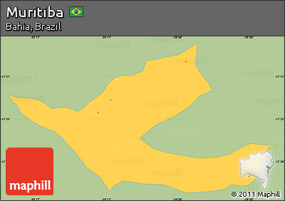 Savanna Style Simple Map of Muritiba, single color outside