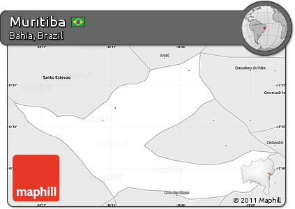 Silver Style Simple Map of Muritiba