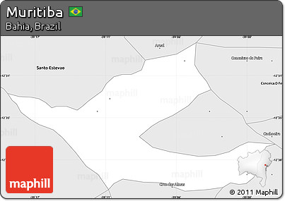 Silver Style Simple Map of Muritiba
