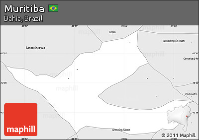 Silver Style Simple Map of Muritiba